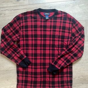 Polo by Ralph Lauren Red and Black Long Sleeve Tee